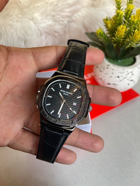 Patek Philippe Style Men's Leather Watch – Elegant & Classic