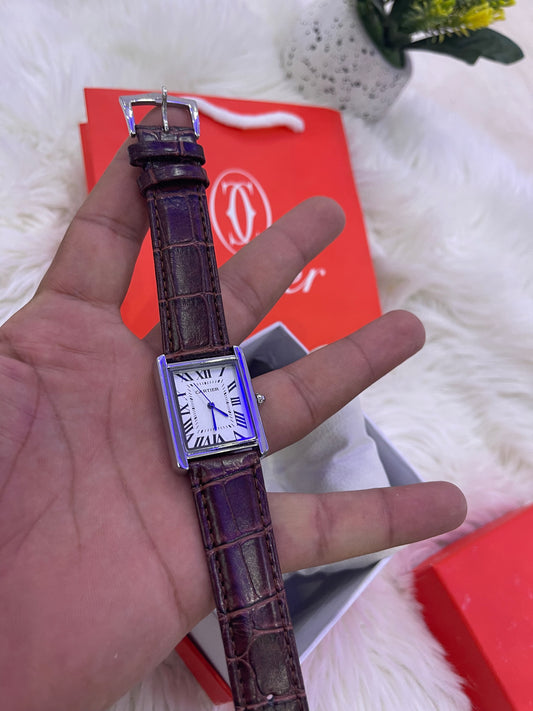 Cartier Tank Leather Strap Watch – Classic Luxury Design